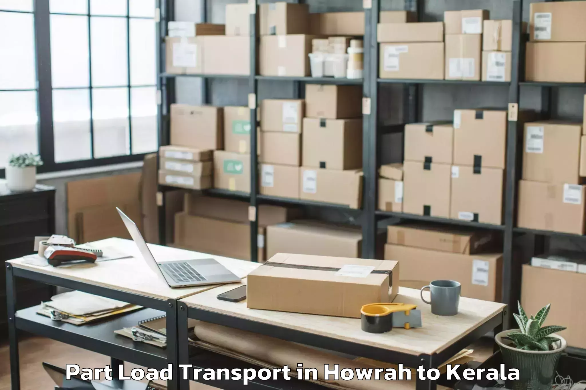 Affordable Howrah to Edappal Part Load Transport